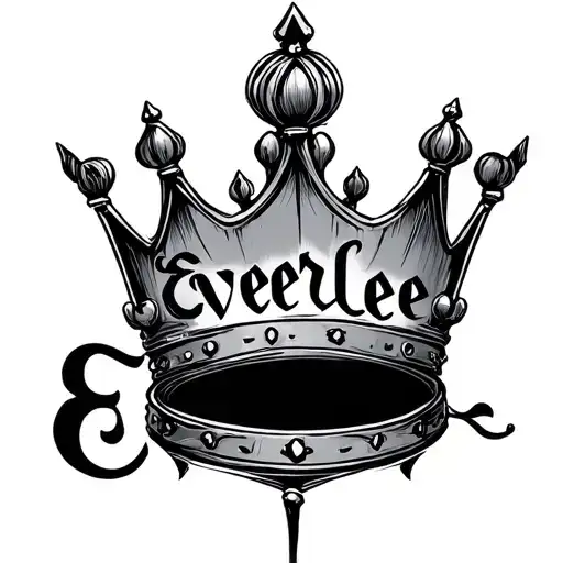 The Name Everlee In The Shape Of A Crown Shaped Font