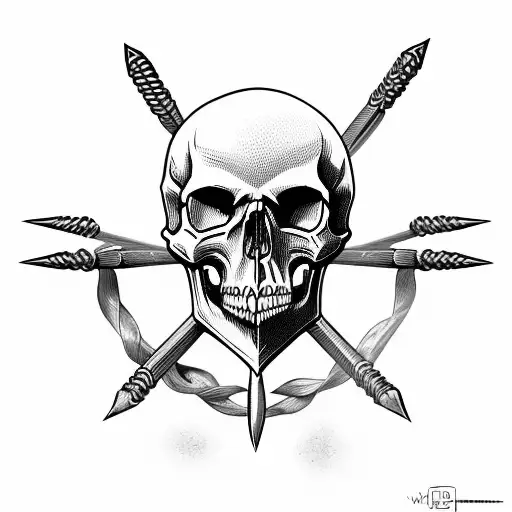 Skull With Spears Trepassing