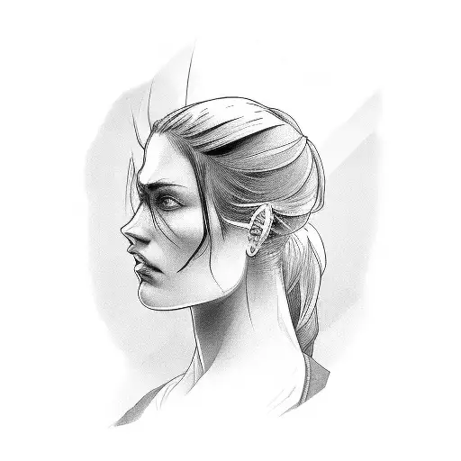 Side Profile Female Warrior