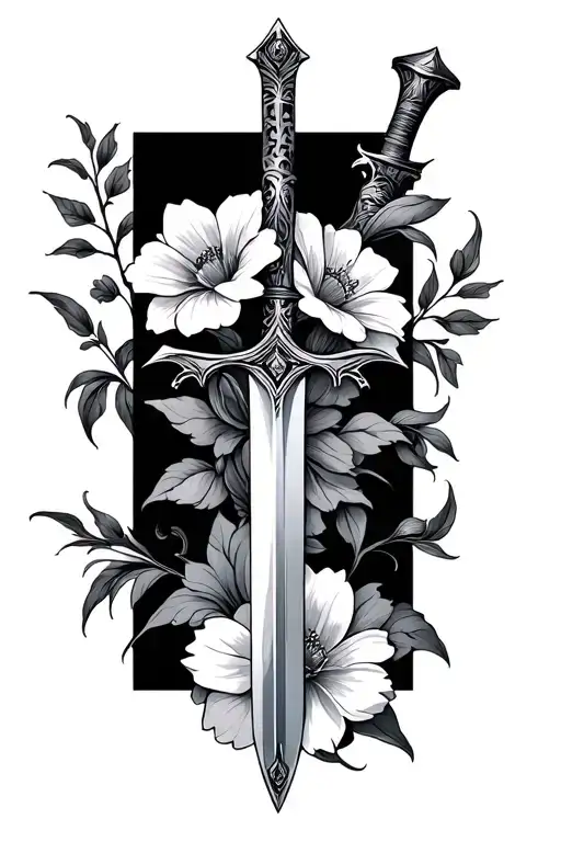 Flowers Sword Intertwined