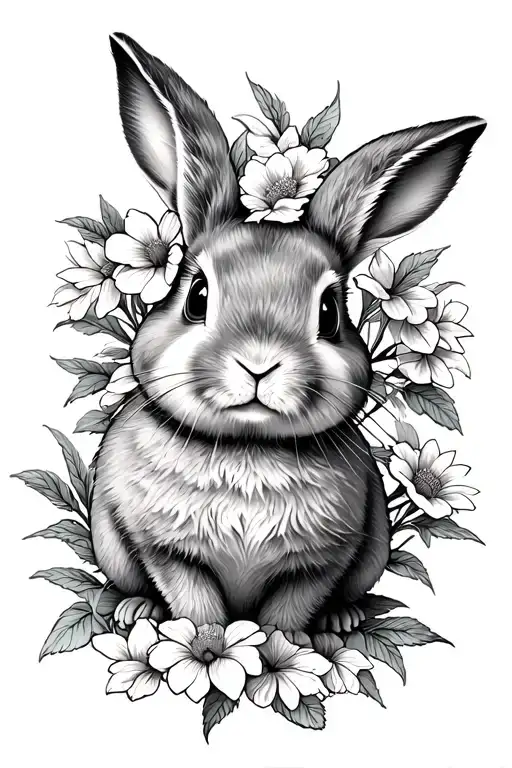 Bunny Birth Flowers Memory Mom