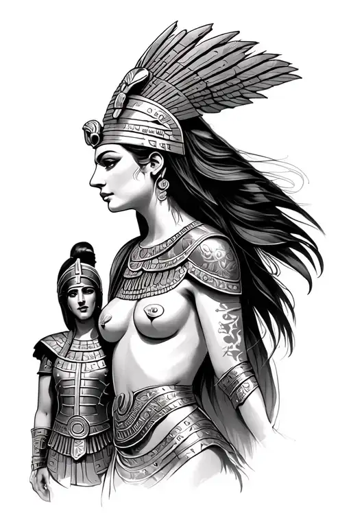 Cleopatra With Roman Gladiators Feminine