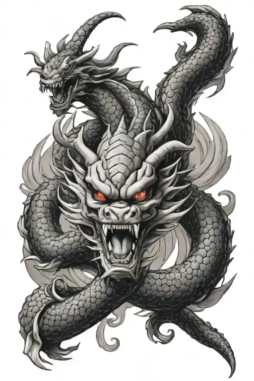 Dragon Ball Shenron Back Tattoo Design