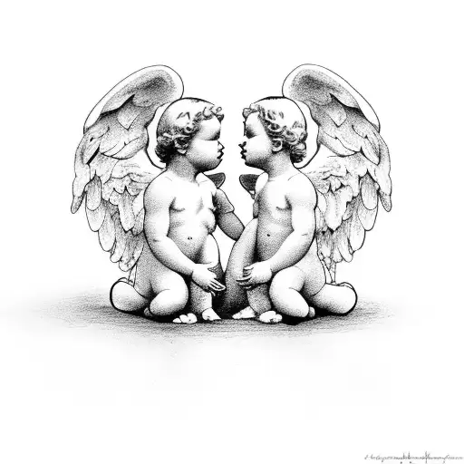 Angel Cherubs Kissing