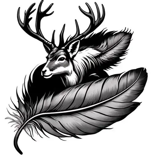 Jackalope Standing On A Feather