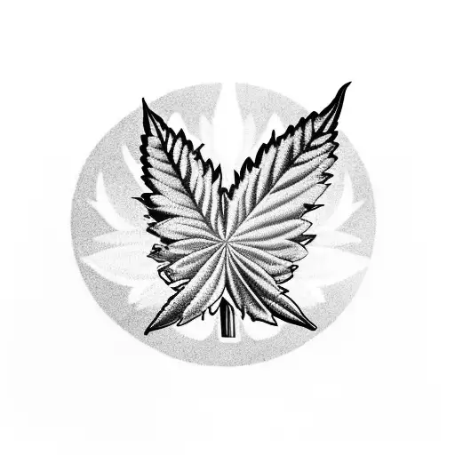 A Marijuana Leaf Shaped Like A Skateboard With Musical Symbols As Its Grip Tape