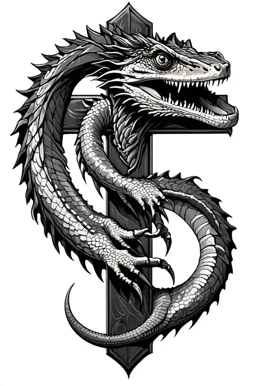 Bearded Dragon Claw Around A Cross