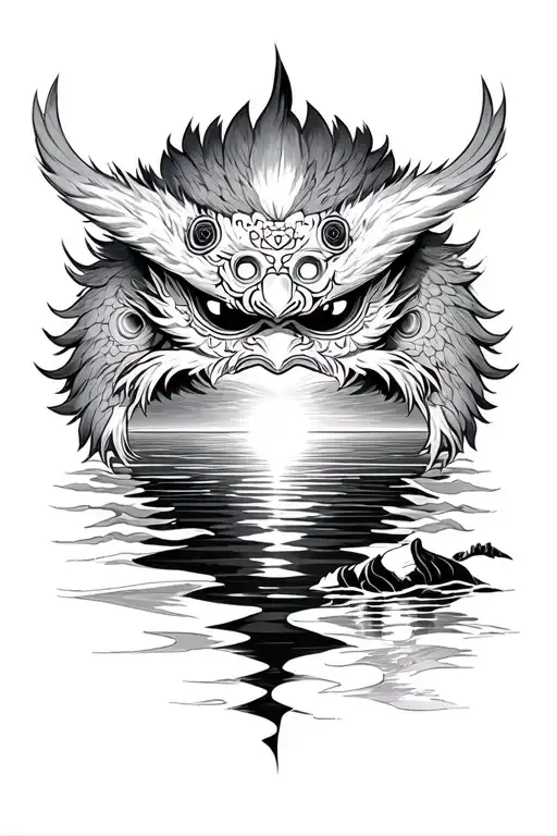 Tengu Mask Admiring A Sunset