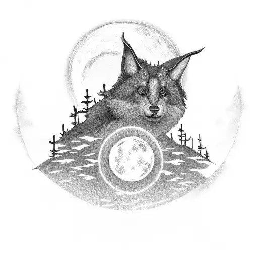 Black Forest With Bright Moon And A Green Diamond Stone In The Forest