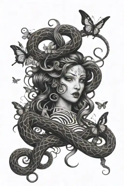 Scary Medusa Snakes Butterflies