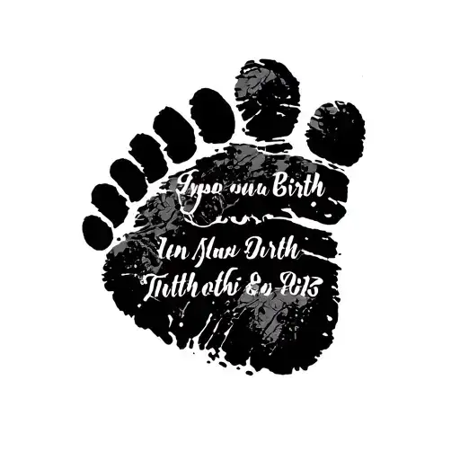 Foot Print With Name And Date Of Birth