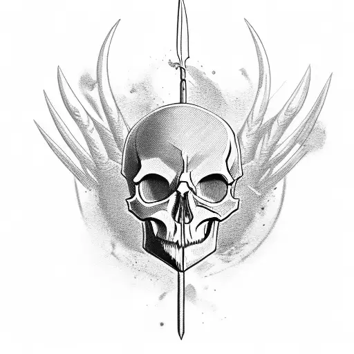 Skull With Spears Trepassing