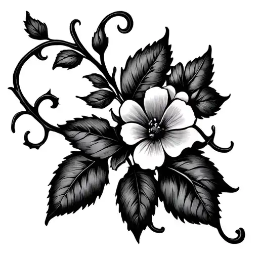 Vine W Flowers Cross Shaped