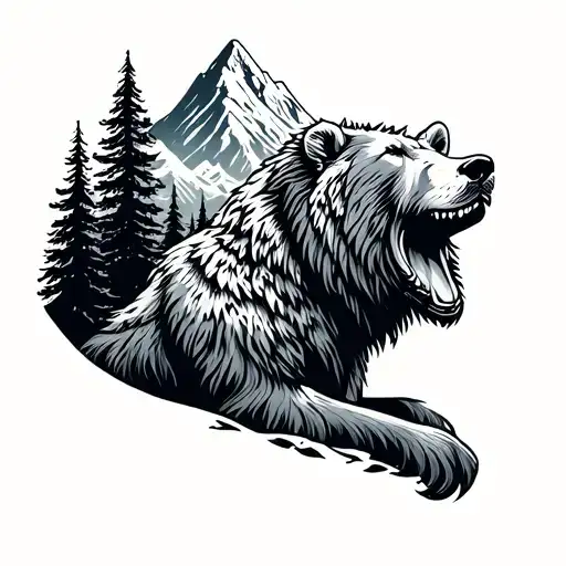 Most American Animals With Mountain Landscape