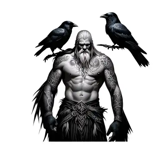 Vili Nordic God Full Body With Crows