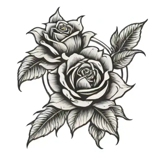 Sun With Roses Blooming