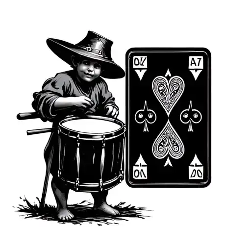 Little Drummer Boy And Playing Cards