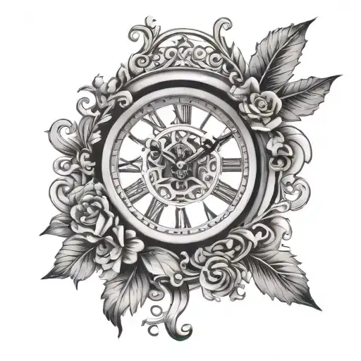 Clock With A Cross With Initials