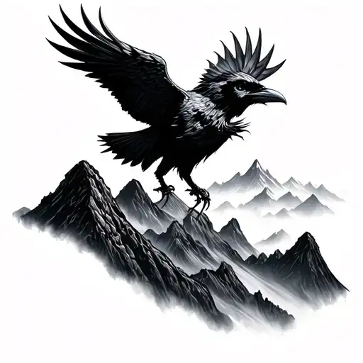 Raven Over Misty Mountains