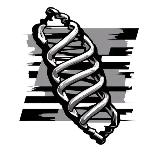 Dna Helix With Sports Incorporated In The Background