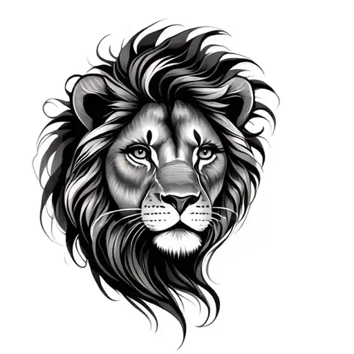 African Lady With Lion Face Made