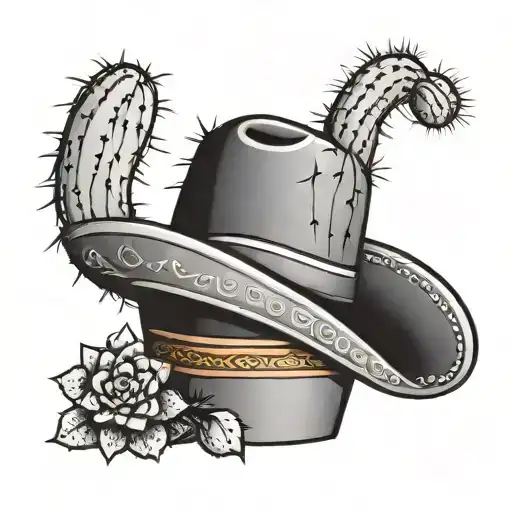 Cactus In A Pot Wearing A Sombrero