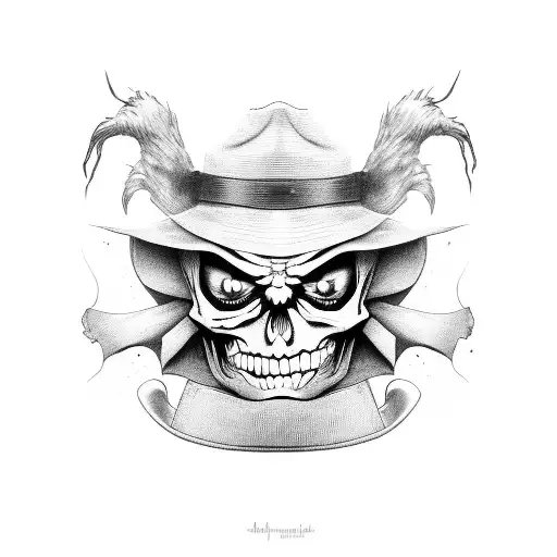 Skeleton In Joker Costume And Joker Hat