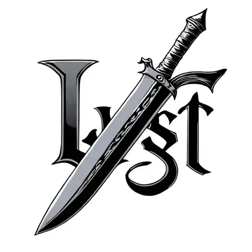 The Word Lust With A Dagger As The T