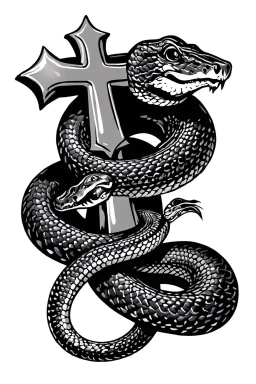Rattle Snake And Cross
