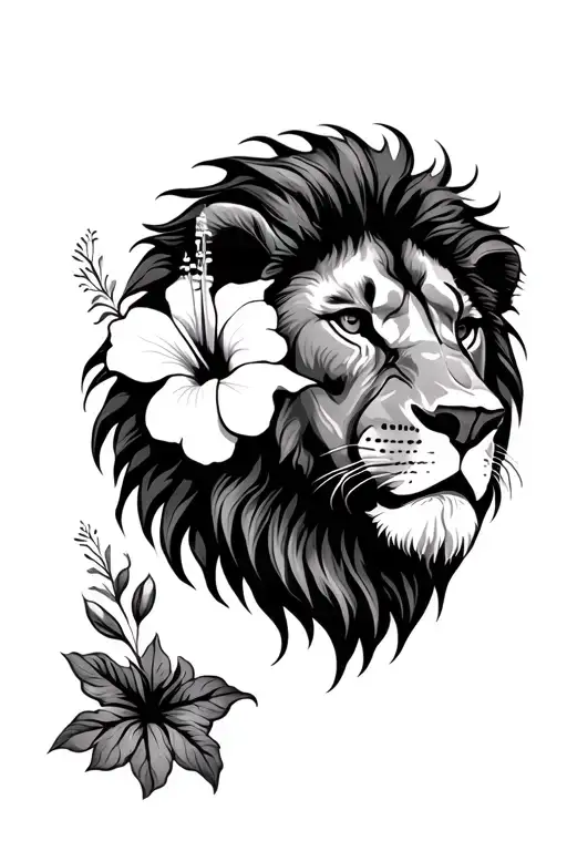 Verseau Lion Hibiscus Flower