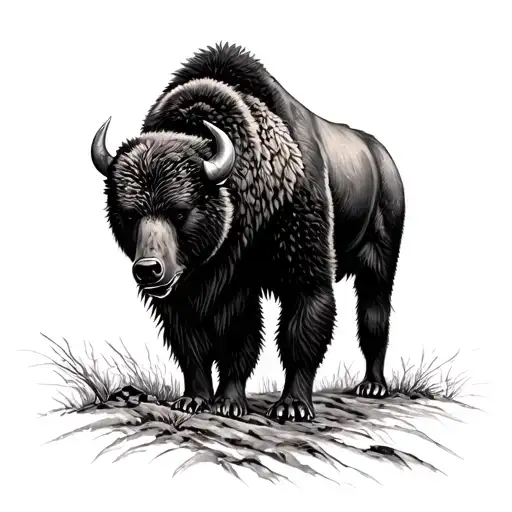 Bison And Bear Together