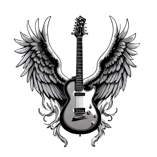 Angel Wings And Guitar