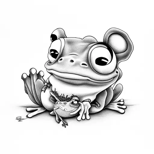 Stitch Sleeping With His Frog Frog