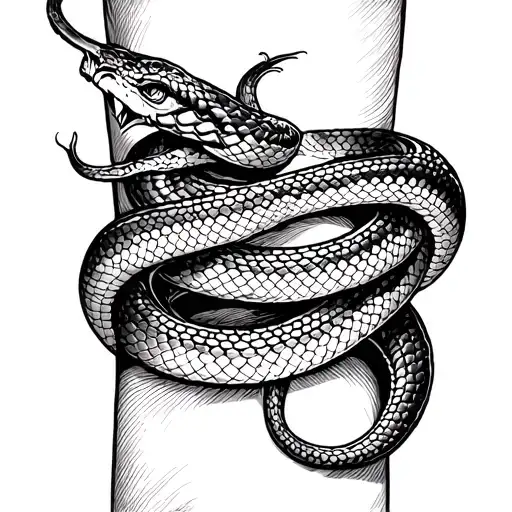 Wrist Tattoo And Snake Wrapping