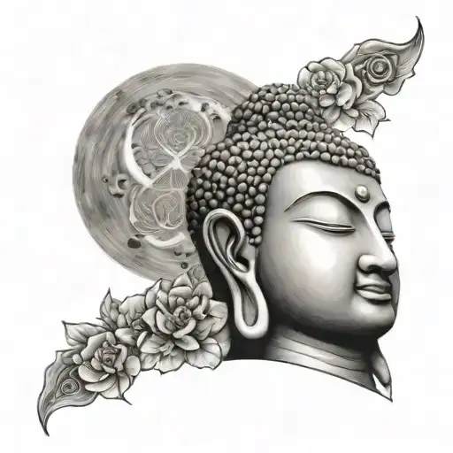Buddha And Waning Moon