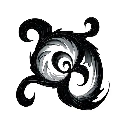 A Black Swirling Void With Three Three's In The Middle