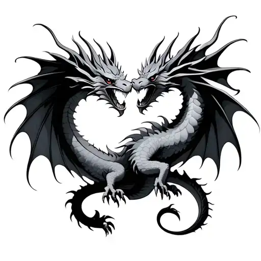 Dragon Flying Together Symbolizing The Client's Love