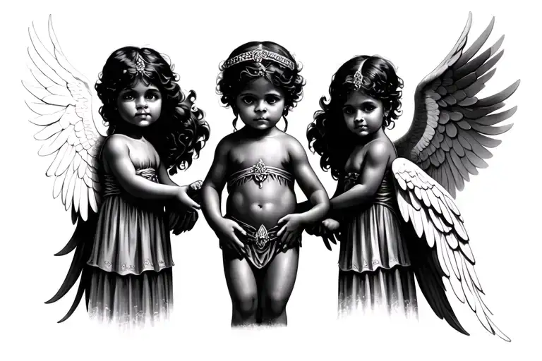3 Chicano Children Angels
