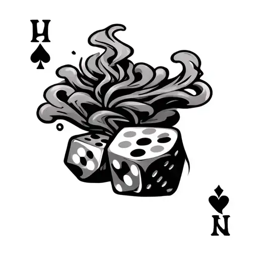Hukam Card With Dice And Smoke