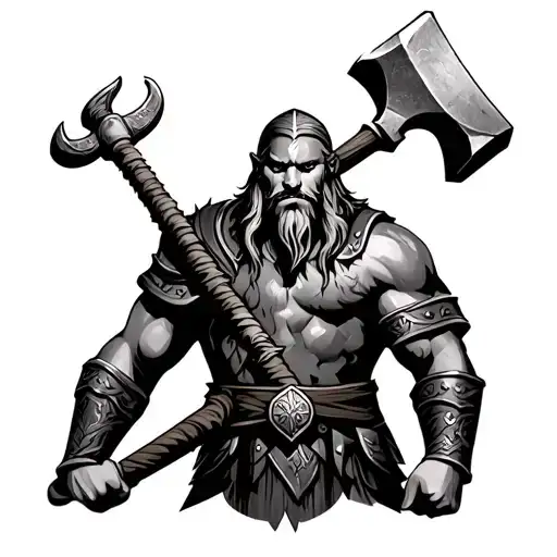 Viking Warrior With Hammer