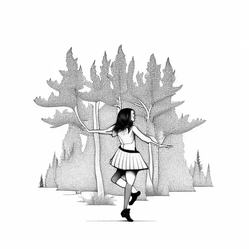 Girl Dancing In A Forest