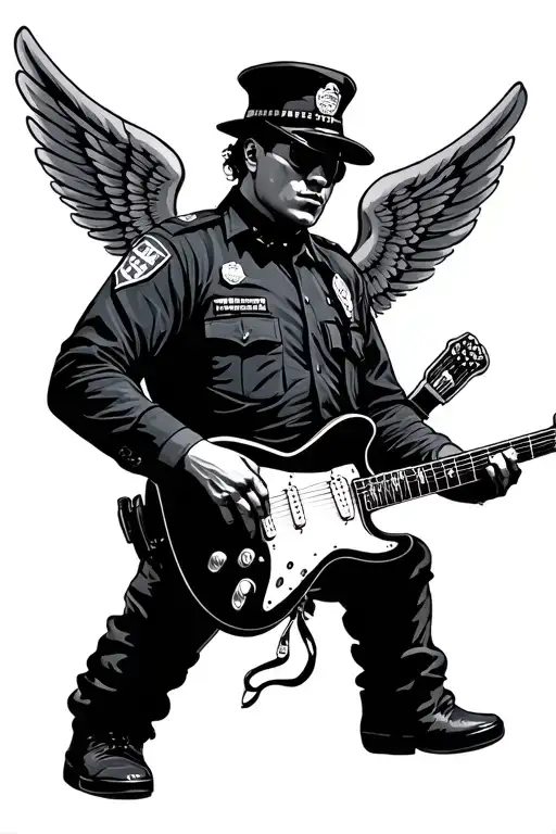 Undercover Cop Uniform With Wings Guitar Family