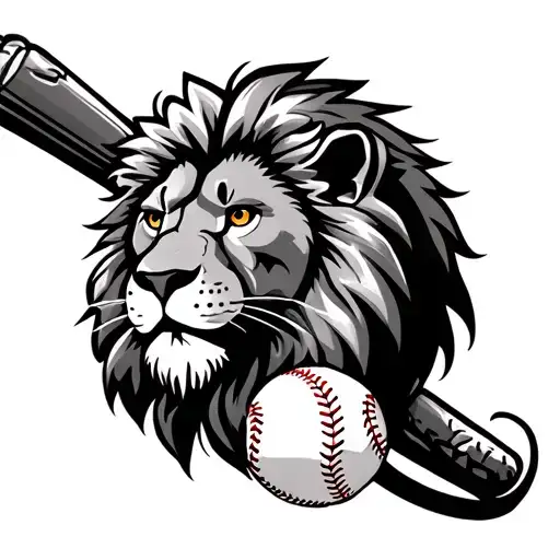 Lion And Baseball