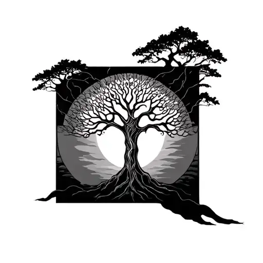 Tree Of Life Tattoo Line Drawing
