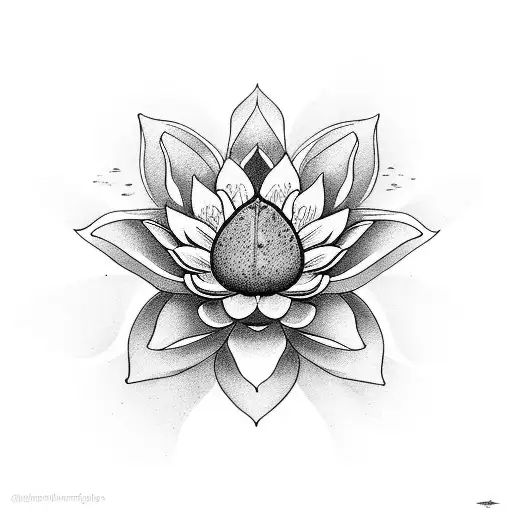 Lotus Flower On Water With Lily Pads And Dragonflies