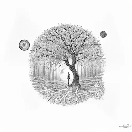 Tree Of Life With Pastel Starry Night Sky