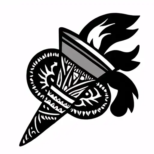 Minimalist Torch With Mexican Pattern