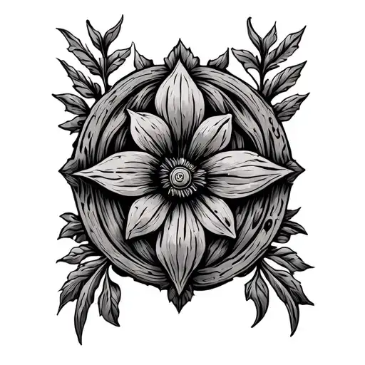 Medieval Wood Carving Floral