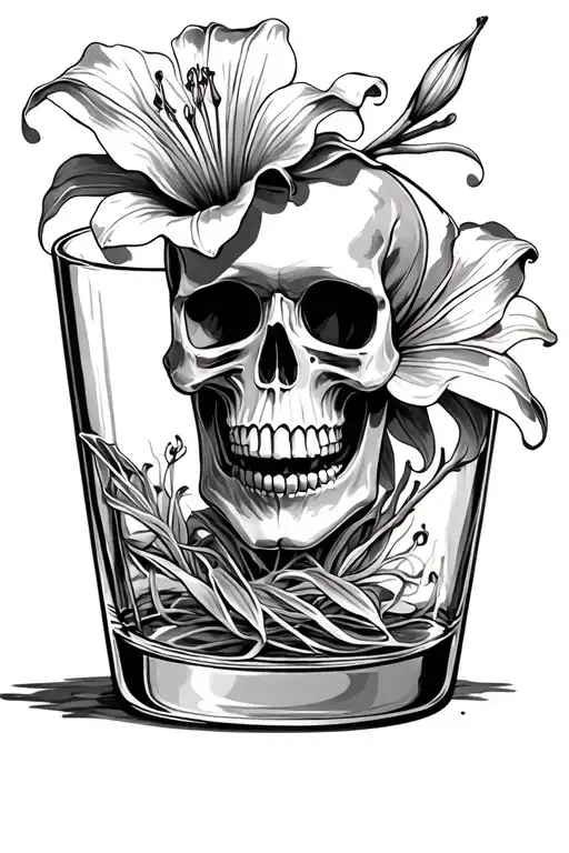 Whiskey Glass Skull Lilly Till