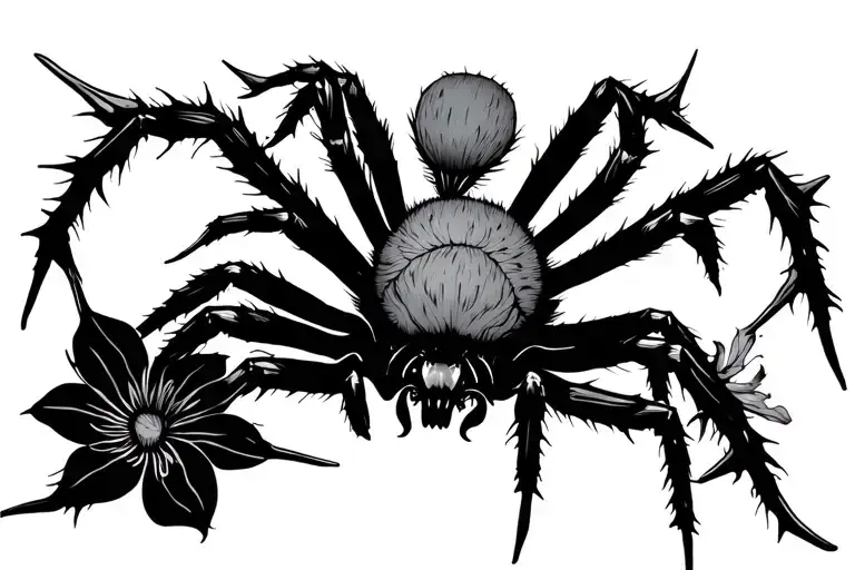 Spider And Thorn With Flowers